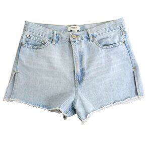 Forever 21 Light Wash Denim Shorts - Women’s Casual Cutoff High-Waisted Shorts,